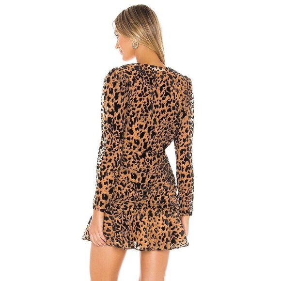 ASTR the Label NWT Nikita Burnout Leopard Print Ruched Mini Dress size Small - Picture 2 of 9